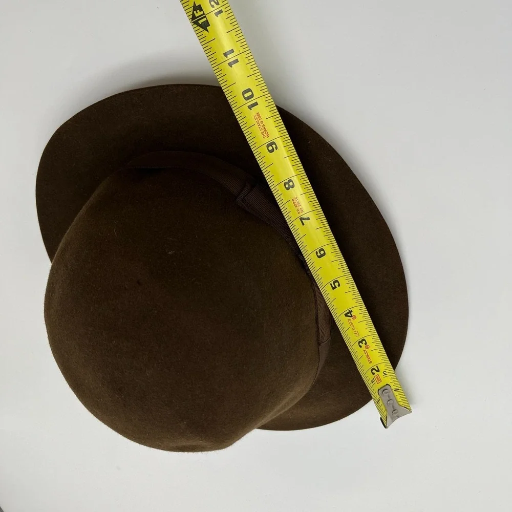 VIntage Hermes Chapeaux Motsch Paris Hat Womens Brown Fur Fedora Hat Size 57